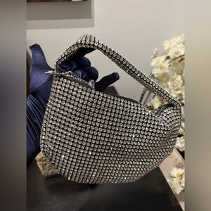 Elegant Silver Rhinestone Women's Bag